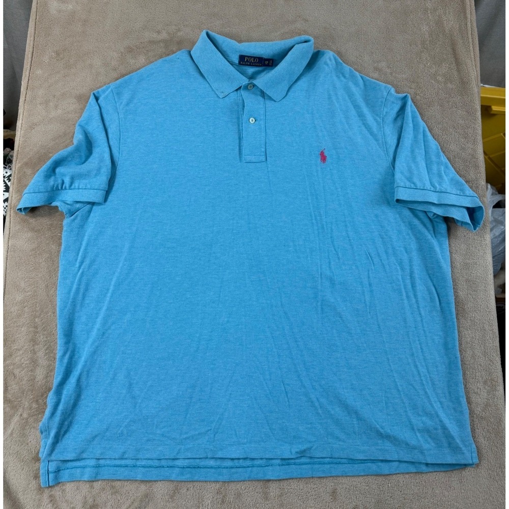 Polo Ralph Lauren Polo Shirt Mens size 3XB Big Blue Heather Cotton short sleeve